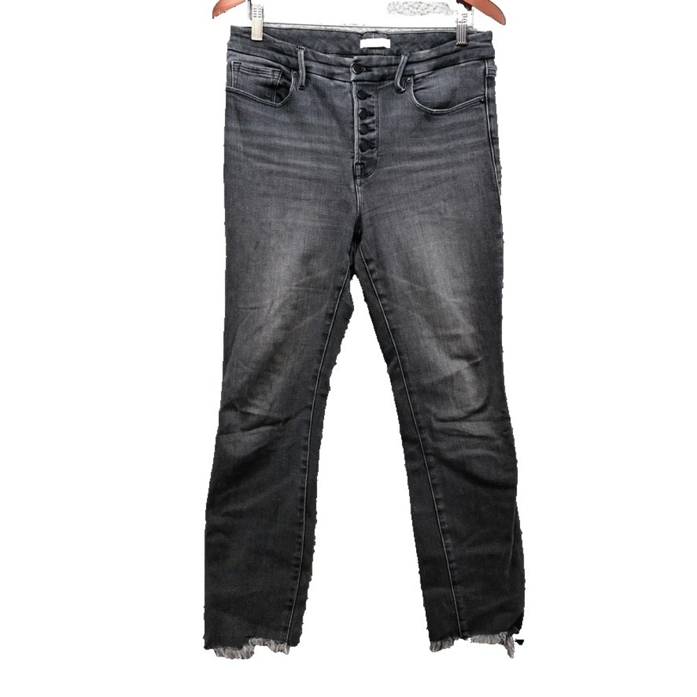 Good American‎ Good Leg Jeans Womens 29 8 Gray Denim Skinny Button Fly Mid Rise